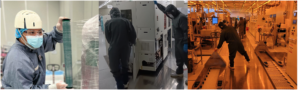 Workers managing logistics and machinery in a regional warehouse.